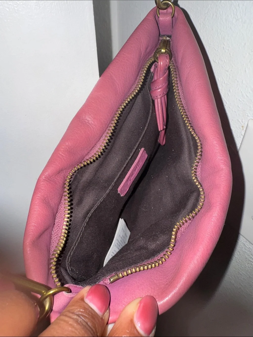Madewell Mauve Pink Leather Crossbody Bag - Picture 3 of 6